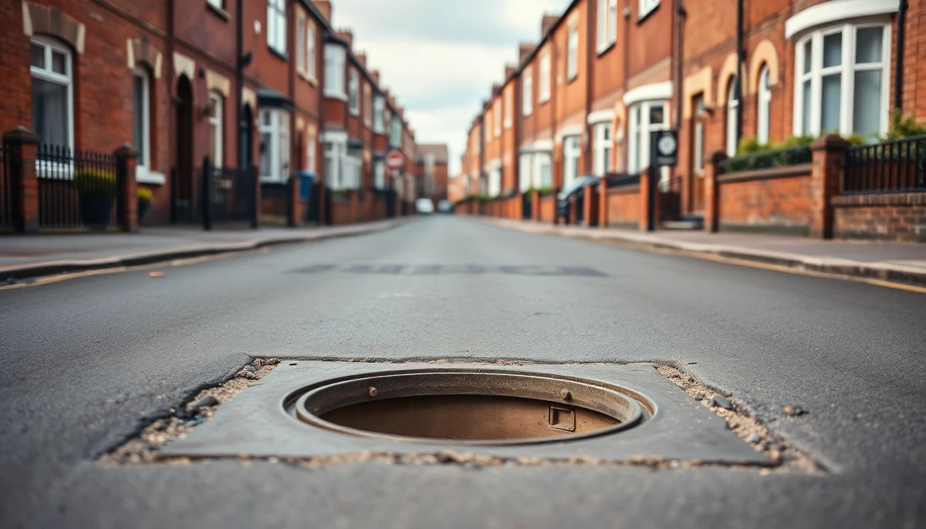 Open manhole on South Yorkshire residential street
